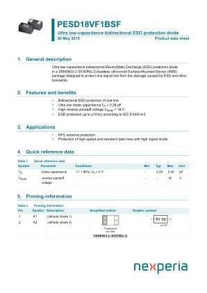 PESD18VF1BSFYL datasheet cover page