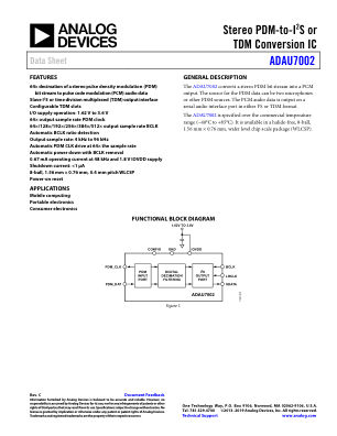 ADAU7002 数据手册首页