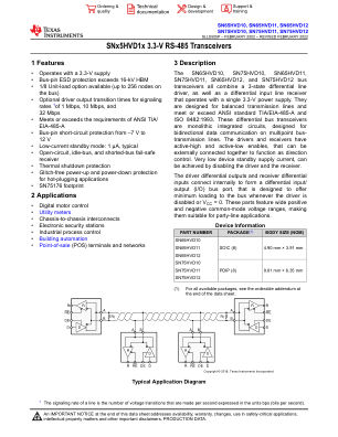 SN75HVD12 datasheet cover page