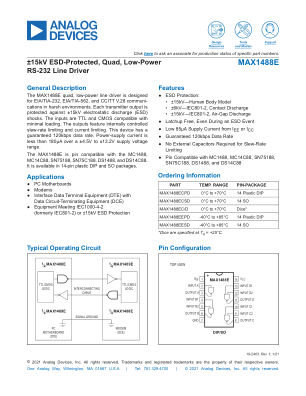 MAX1488E datasheet cover page