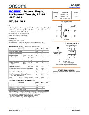 NTJS4151P datasheet cover page