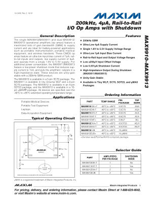 MAX9910-MAX9913 datasheet cover page