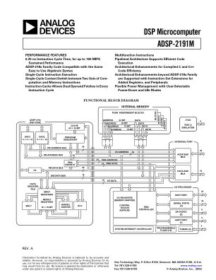 ADSP-2191M 数据手册首页