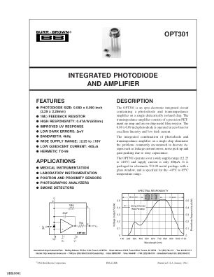 OPT301 datasheet cover page
