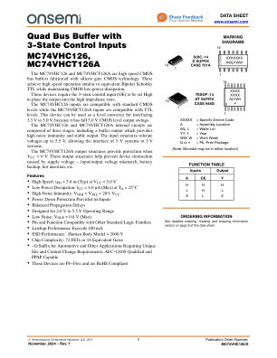MC74VHC126 datasheet cover page