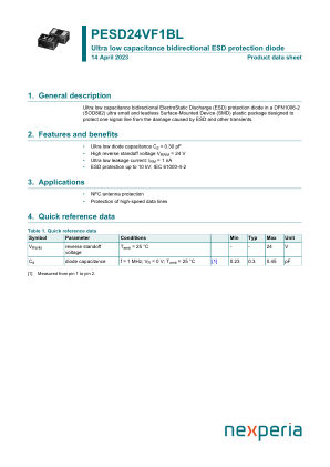 PESD24VF1BSF datasheet cover page