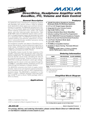 MAX9726 datasheet cover page