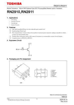 RN2911 datasheet cover page