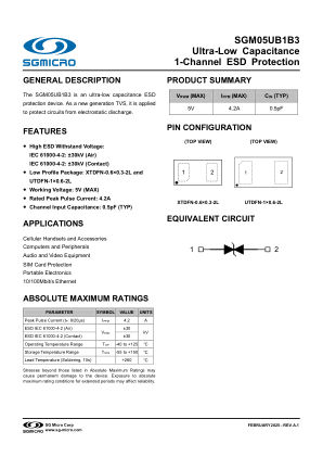 SGM05UB1B3 datasheet cover page