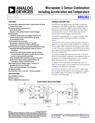 ADXL363 数据手册首页