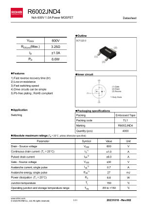 R6002JND4 数据手册首页