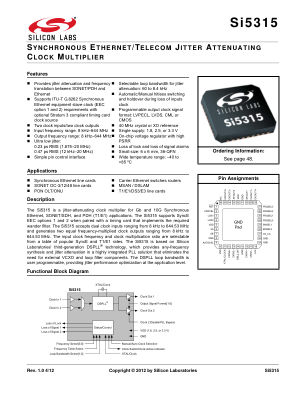 SI5315B-C-GM datasheet cover page