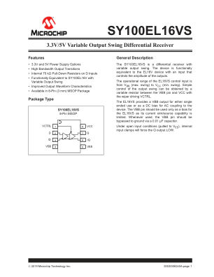 SY100EL16VSZG-TR 数据手册首页