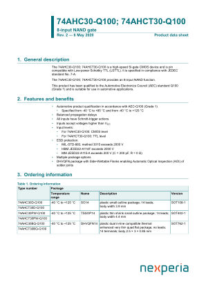 74AHC30BQ-Q100115 datasheet cover page