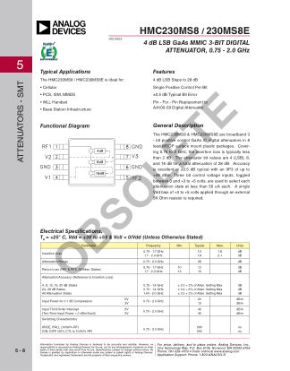 HMC230 datasheet cover page