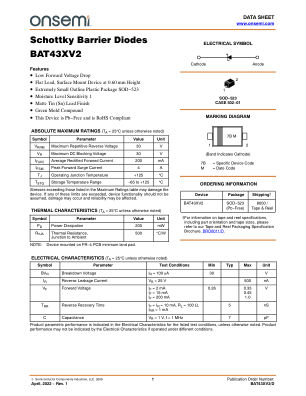 BAT43XV2 数据手册首页