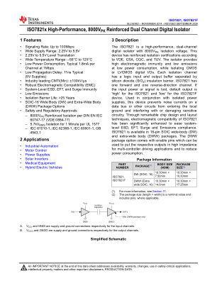 ISO7821 数据手册首页