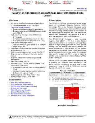 TMAG6181-Q1 datasheet cover page