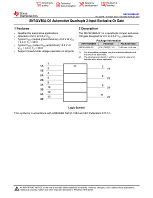 SN74LV86A-Q1 datasheet cover page
