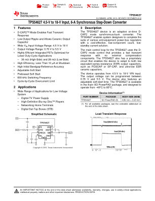 TPS54627 datasheet cover page