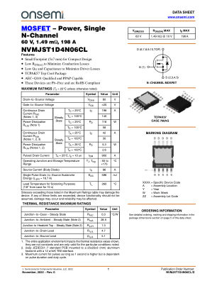 NVMJST1D4N06CL 数据手册首页