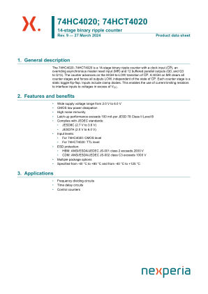 74HC4020PW datasheet cover page