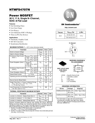 NTMFS4707N datasheet cover page