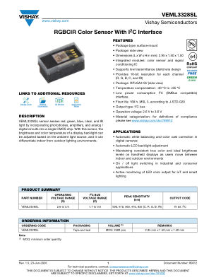 VEML3328SL 数据手册首页