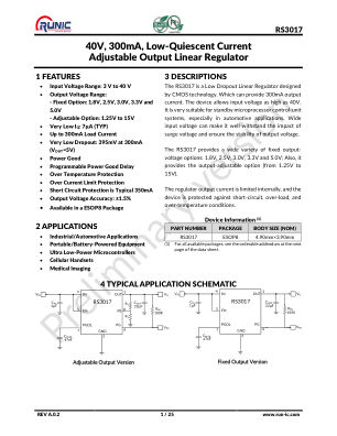 RS3017 datasheet cover page