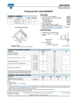 SIB433ED datasheet cover page