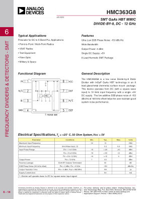HMC363G8 datasheet cover page