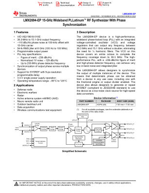 LMX2694-EP datasheet cover page