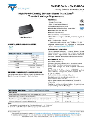 SMA5J5A datasheet cover page