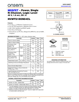 NVMTS1D0N04CL 数据手册首页