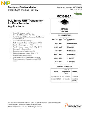 MC33493A 数据手册首页
