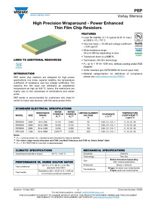 PEP datasheet cover page