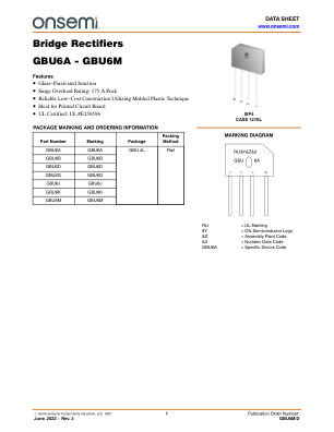 GBU6M 数据手册首页