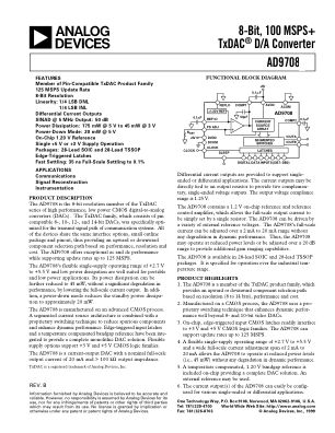 AD9708 数据手册首页