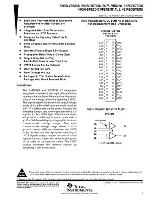 SN65LVDT388 datasheet cover page