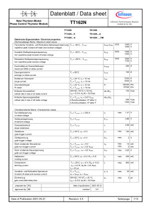 TT162N datasheet cover page