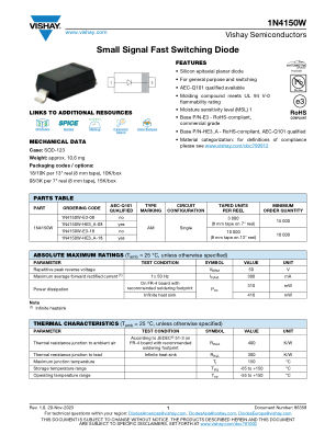 1N4150W 数据手册首页