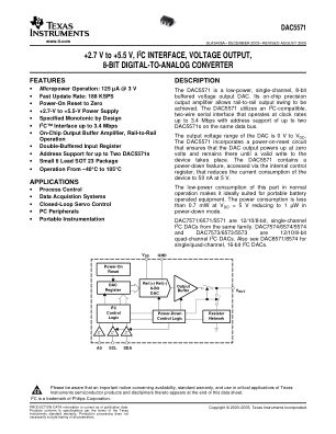 DAC5571 datasheet cover page