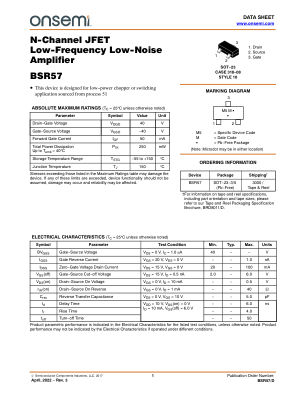 BSR57 datasheet cover page