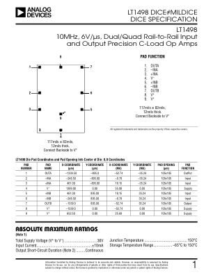 LT1498-DICE-DS datasheet cover page