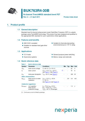 BUK763R4-30 datasheet cover page