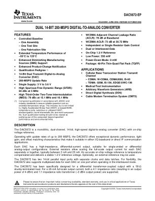 DAC5672-EP datasheet cover page