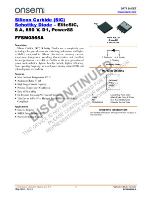 FFSM0865A datasheet cover page