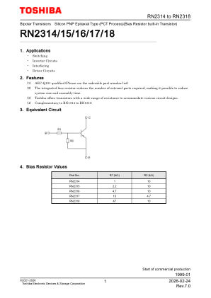 RN2315 datasheet cover page