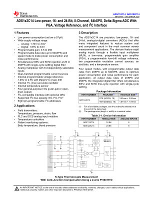 ADS122C14 datasheet cover page
