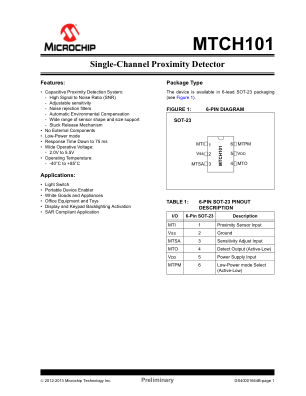 MTCH101 数据手册首页